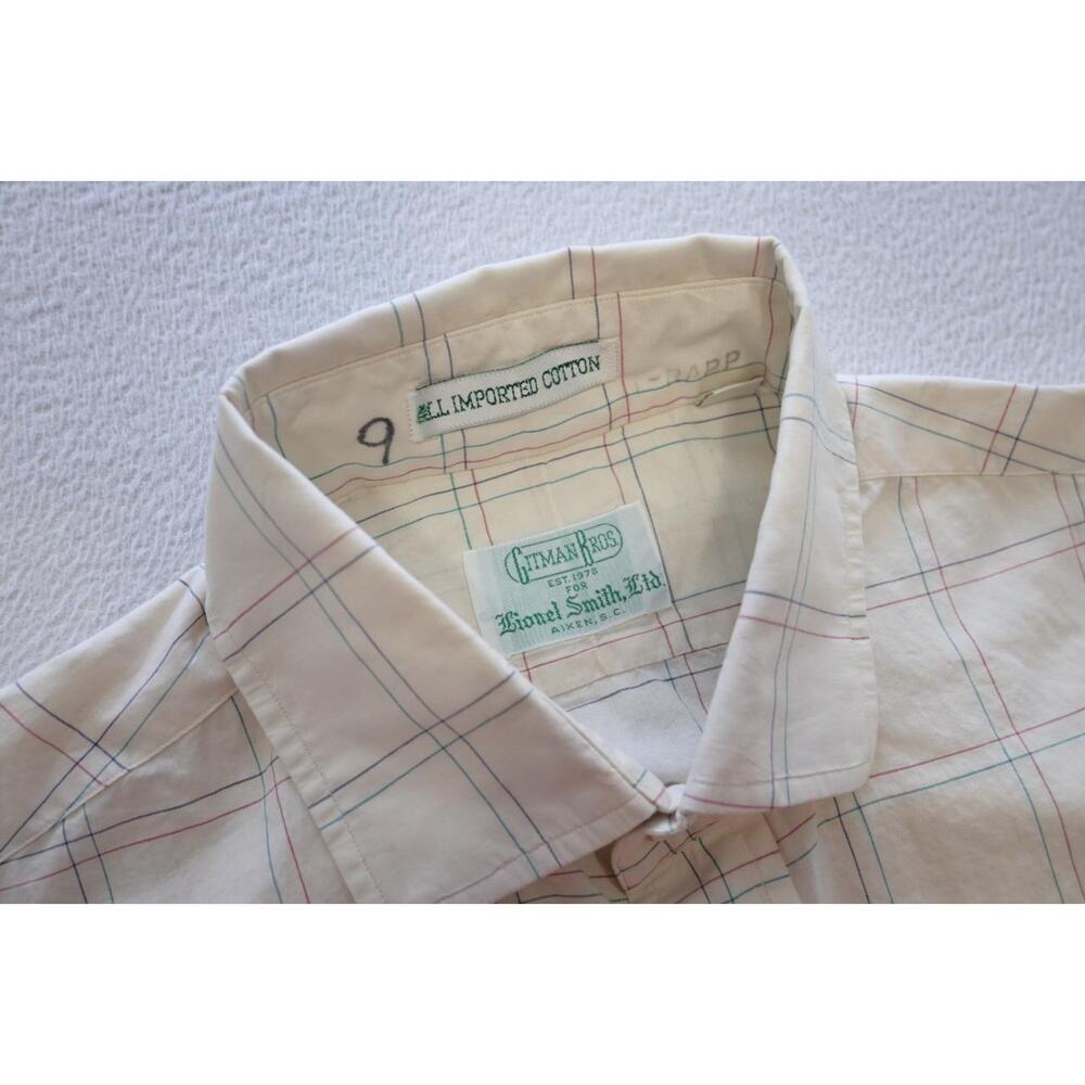 Vintage‎ 80's Gitman Bros. Dress Shirt Made In USA Plaid Mens 15.5-33 Medium